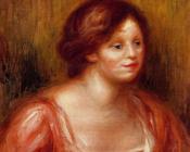 皮埃尔 奥古斯特 雷诺阿 : Bust of a Woman in a Red Blouse